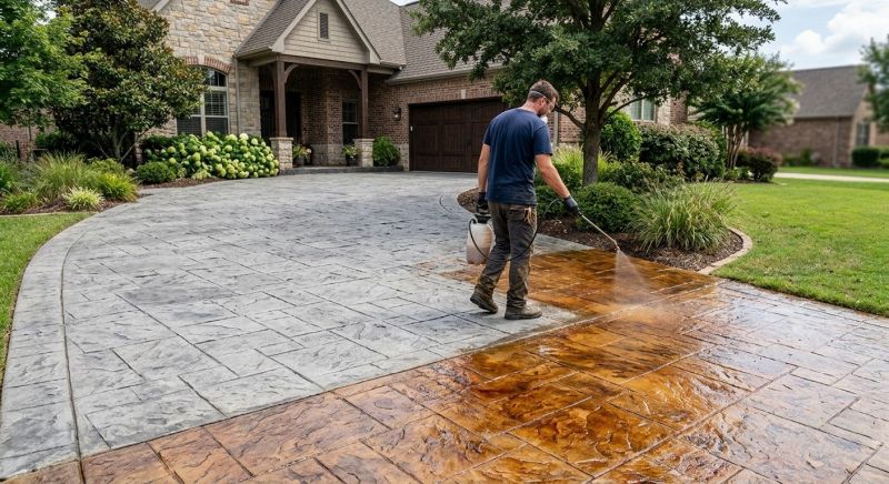 Concrete Driveway Staining in Corpus Christi, TX